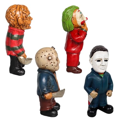 YYPLAIN 4PCS Horror Movie Garden Decor Set for Outdoor Halloween Home Decor