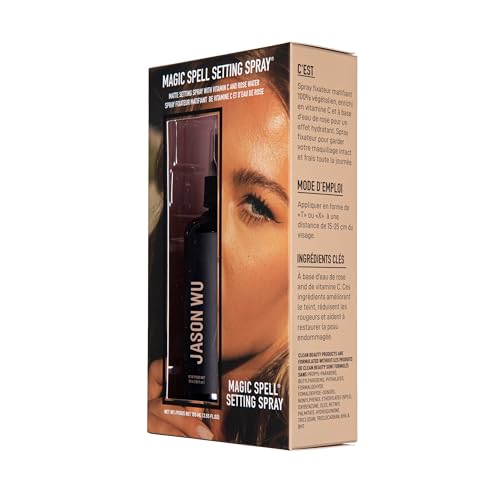 Jason Wu Magic Matte Setting Spray for Dry Skin – Hydrating & Long-Lasting, Vitamin C & Rose Water Infused, Reduces Redn