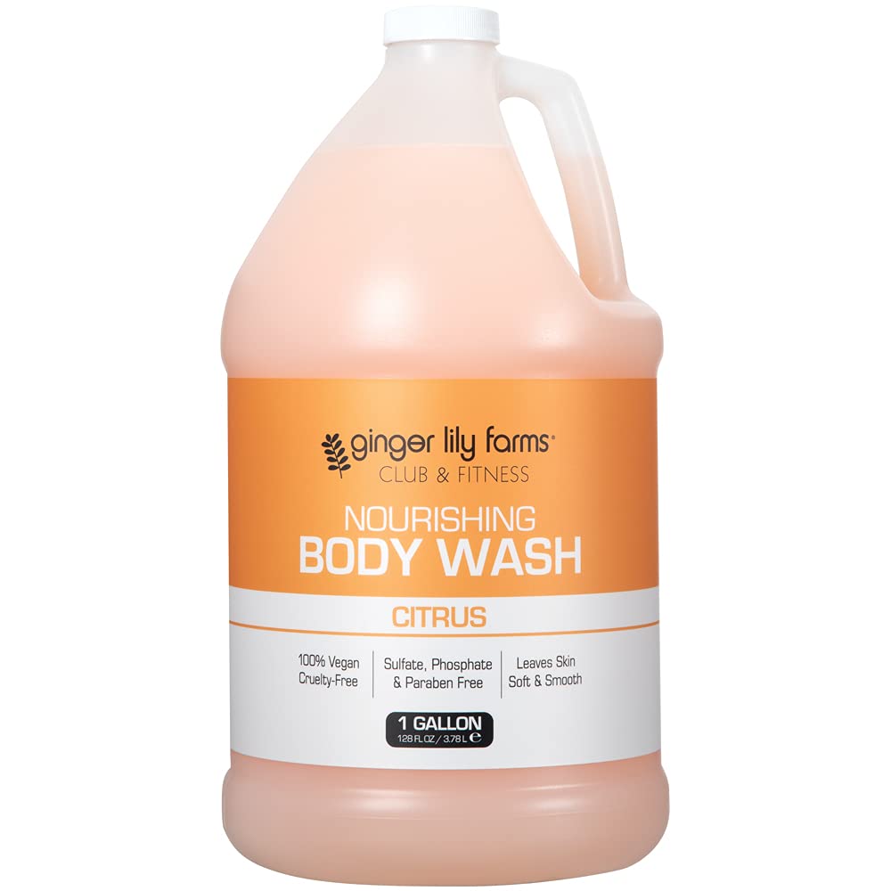 Ginger Lily Farms Club & Fitness Nourishing Body Wash, Citrus Scent, Vegan & Cruelty-Free, Men and Women Bath & Shower G