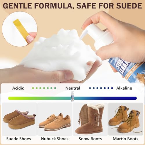 GLOWPOINT Suede Shoe Cleaner, Effective Stain Remover for Boots and Leather, Soft Brush & Towel Included, 6.76Oz
| GLOW