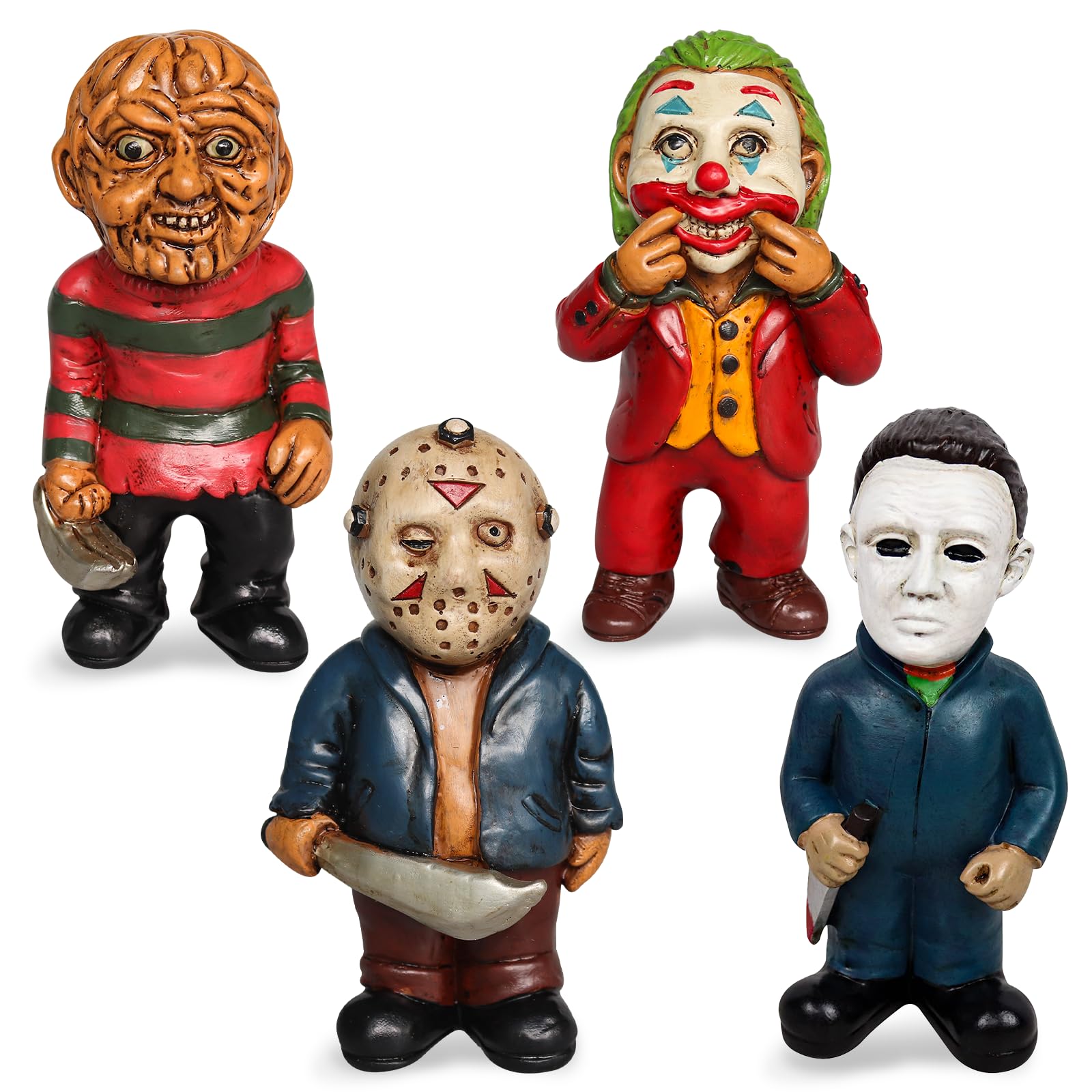YYPLAIN 4PCS Horror Movie Garden Decor Set for Outdoor Halloween Home Decor